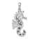 Rhodium Over Sterling Silver Multi-Color Crystal Seahorse Pendant