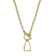 Padlock Locket Charm Necklace In 14K Gold Over Brass