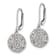 Rhodium Over Sterling Silver Polished Crystal Sand Dollar Dangle Earrings