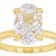 Oval CZ Solitaire Statement Ring In 18K Gold Over Sterling Silver