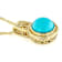 Turquoise Round Solitaire Pendant Necklace In 18K Gold Over Sterling
Silver 11mm