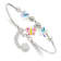 Sterling Silver Enamel Crystal Butterfly Stars with 1-inch Extension Bracelet