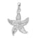 Rhodium Over Sterling Silver Polished and Textured Starfish Pendant