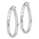 Rhodium Over Sterling Silver 4mm Textured Hoop Earrings
