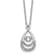 Rhodium Over Sterling Silver Polished Vibrant Cubic Zirconia Teardrop Necklace