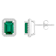 7x5mm Emerald Cut Created Emerald And Created White Sapphire 10k White
Gold Halo Stud Earrings