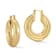 Rachel Zoe Ribbed Round Hoop Earrings in Gold Tone