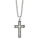 Black Cubic Zirconia Stainless Steel Men's Cross Pendant With Chain