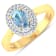 0.86ctw Blue Aquamarine and Diamond 14K Yellow Gold Halo Ring