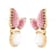 Barse Jewelry Mother-of-Pearl With Rhodonite Gold Tone Butterfly Earrings