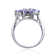 Marquise Blue Tanzanite Sterling Silver Cluster Ring, 1.28ctw