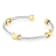 Two-Tone Cable With "X" Cuff Bracelet 4mm