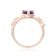 Heart Shape Amethyst with White Sapphire Accents 14K Rose Gold Over
Sterling Silver Split Shank Ring