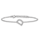 Rhodium Over 14k White Gold Diamond Sideways Letter D Bracelet