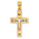 14k Two-tone Gold Polished and Diamond-Cut Cross Pendant