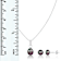 6mm Black Cultured Freshwater Pearl Rhodium Over Sterling Silver Pendant
& Earring Set
