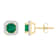 5mm Cushion Created Emerald And Created White Sapphire 10k Yellow Gold
Halo Stud Earrings
