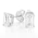 Lab-Grown Diamond Emerald-Cut Stud Earrings In 14K White Gold 3.00ctw