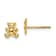 14K Yellow Gold Teddy Bear Post Earrings