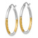14k Yellow Gold and Rhodium Over 14k Yellow Gold 13/16" Polished
Satin and Diamond-Cut Hoop Earrings