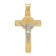 14K Yellow and White Gold St. Benedict Medal Crucifix Cross Pendant