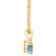 6mm Round Blue Topaz with Diamond Accent 14k Yellow Gold Pendant With Chain