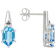 Hexagon Swiss Blue Topaz And Blue Diamond Earrings In Black Rhodium
Sterling Silver 2.25ctw