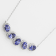 Oval Tanzanite and Round White CZ Rhodium Over Sterling Silver Necklace, 4ctw