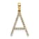 14K Yellow Gold Diamond Letter A Initial Pendant