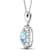 1.90ctw 14K White Gold Aquamarine and White Diamond Pendant with 18 inch
Cable Chain
