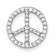 Rhodium Over 14k White Gold Diamond Peace Sign Slide Pendant