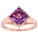 Amethyst Princess Cut Solitaire Ring In 18K Rose Gold Over Sterling
Silver 1.78ct