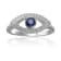 Blue Sapphire with Moissanite Accents Rhodium Over Sterling Silver Evil
Eye Halo Ring