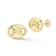 Rachel Zoe CZ Puffed Mariner Link Stud Earrings in 14K Gold Over
Sterling Silver