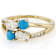 Diamond Simulant Oval, Sleeping Beauty Turquoise And White Zircon Ring
In 18K Gold Over Sterling Silver 1.15ctw