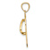 14k Two-tone Gold Polished and Textured Floral Flip-Flop Pendant