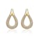 CZ Pave Raindrop Front-Facing Mini-Hoop Earrings In 14K Gold Over Brass