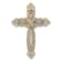 14k Yellow Gold and Rhodium Over 14k Yellow Gold Diamond Budded Cross
Chain Slide Pendant