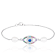 Sterling silver rhodium plated bracelet with 7.5-8mm freshwater pearls
and multicolored CZS