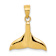 14k Yellow Gold Solid Polished Whale Tail Pendant