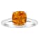 8mm Square Cushion Citrine Rhodium Over Sterling Silver Ring