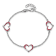 Sterling Silver Rhodium-plated Red Enamel 3-Heart with 0.5 Inch
Extension Bracelet