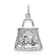 Rhodium Over 14k White Gold Diamond Textured Handbag Charm
