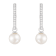 White Cultured Freshwater Pearl 14k White Gold Earrings 8-8.5mm