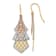 14k Tri-color Gold Diamond-Cut and Polished Filigree Dangle Earrings