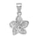 Rhodium Over 14k White Gold Polished and Diamond-Cut Beaded Plumeria
Flower Charm