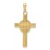14K Yellow Gold Green Enamel Claddagh Cross Pendant