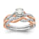 14K Two-tone Lab Grown Diamond Twist Design Complete Engagement Ring 0.62ctw