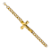 Stainless Steel Polished Yellow IP-plated Crucifix Bracelet