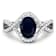 1.54ctw Blue Sapphire and Diamond 14K White Gold Halo Ring
